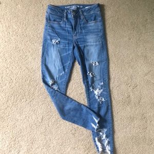 American Eagle Super Stretch Ripped Skinny Jeans